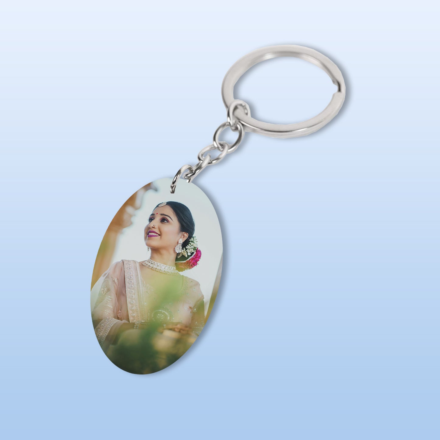 Personalized keychain Oval set of two