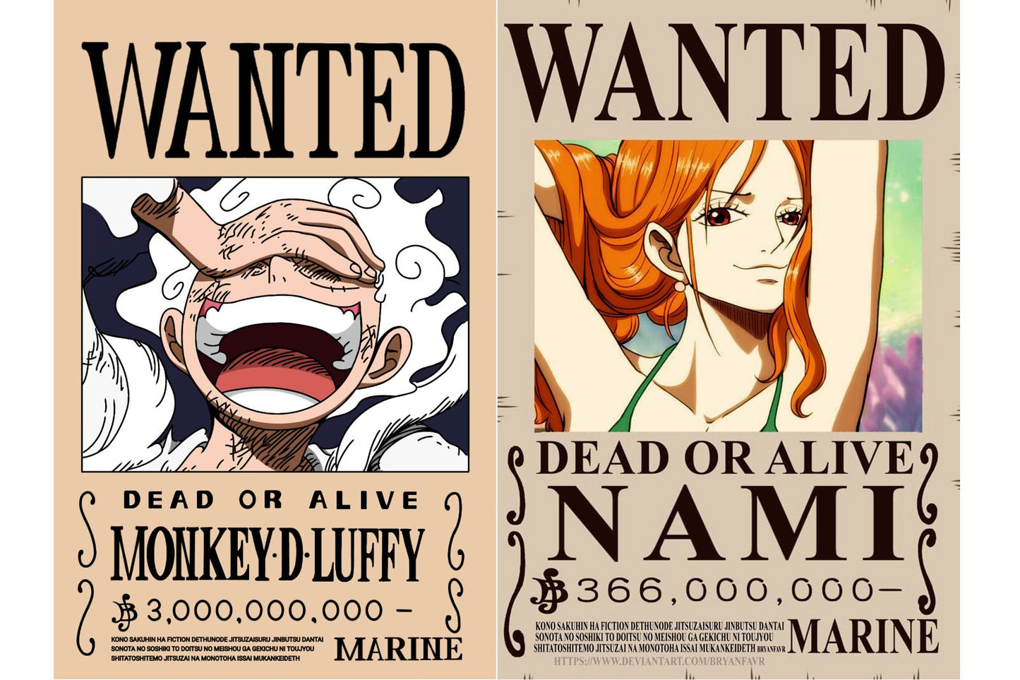 One Piece Wanted Posters Collection A4
