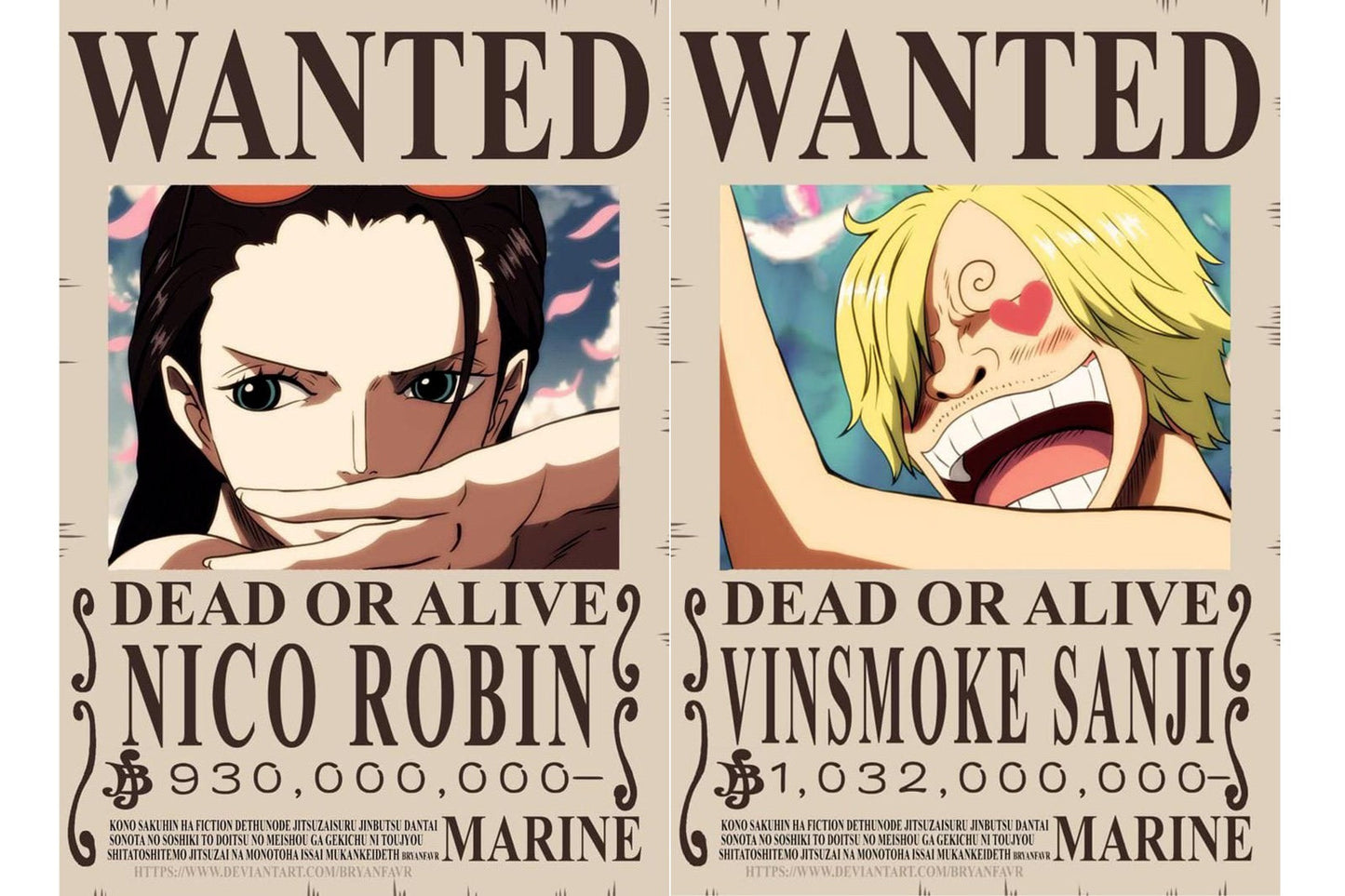 One Piece Wanted Posters Collection A4