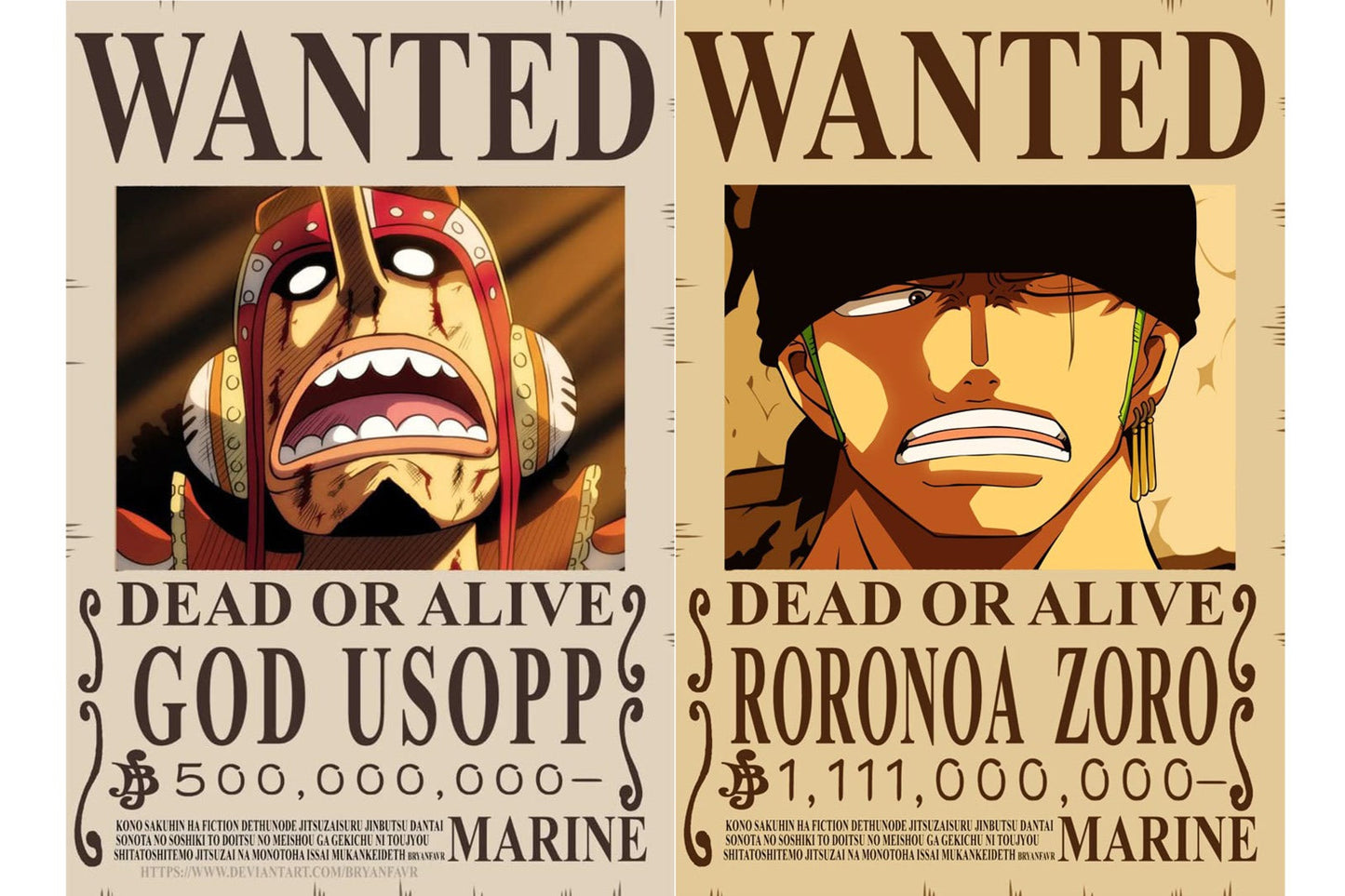 One Piece Wanted Posters Collection A4