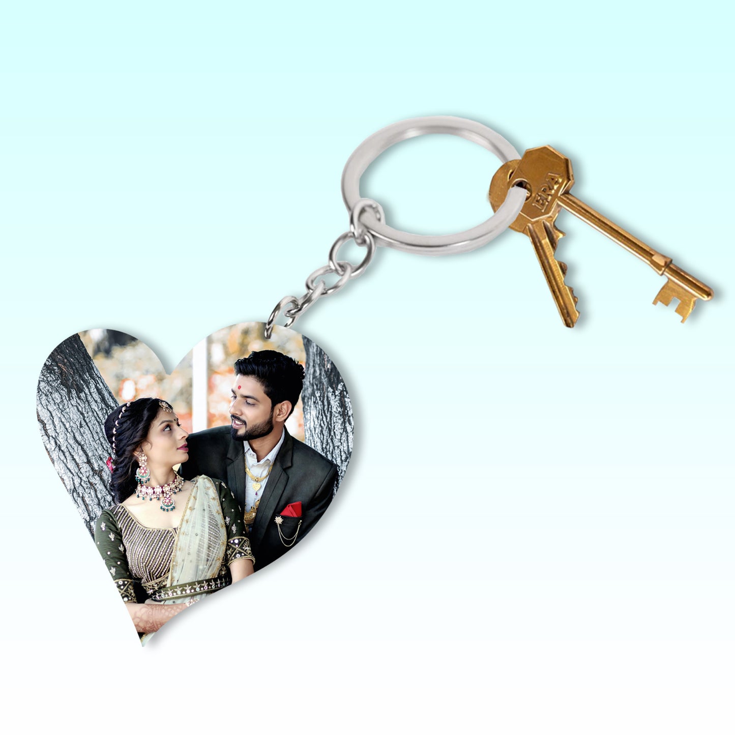 Personalized keychain Long rectangle set of two